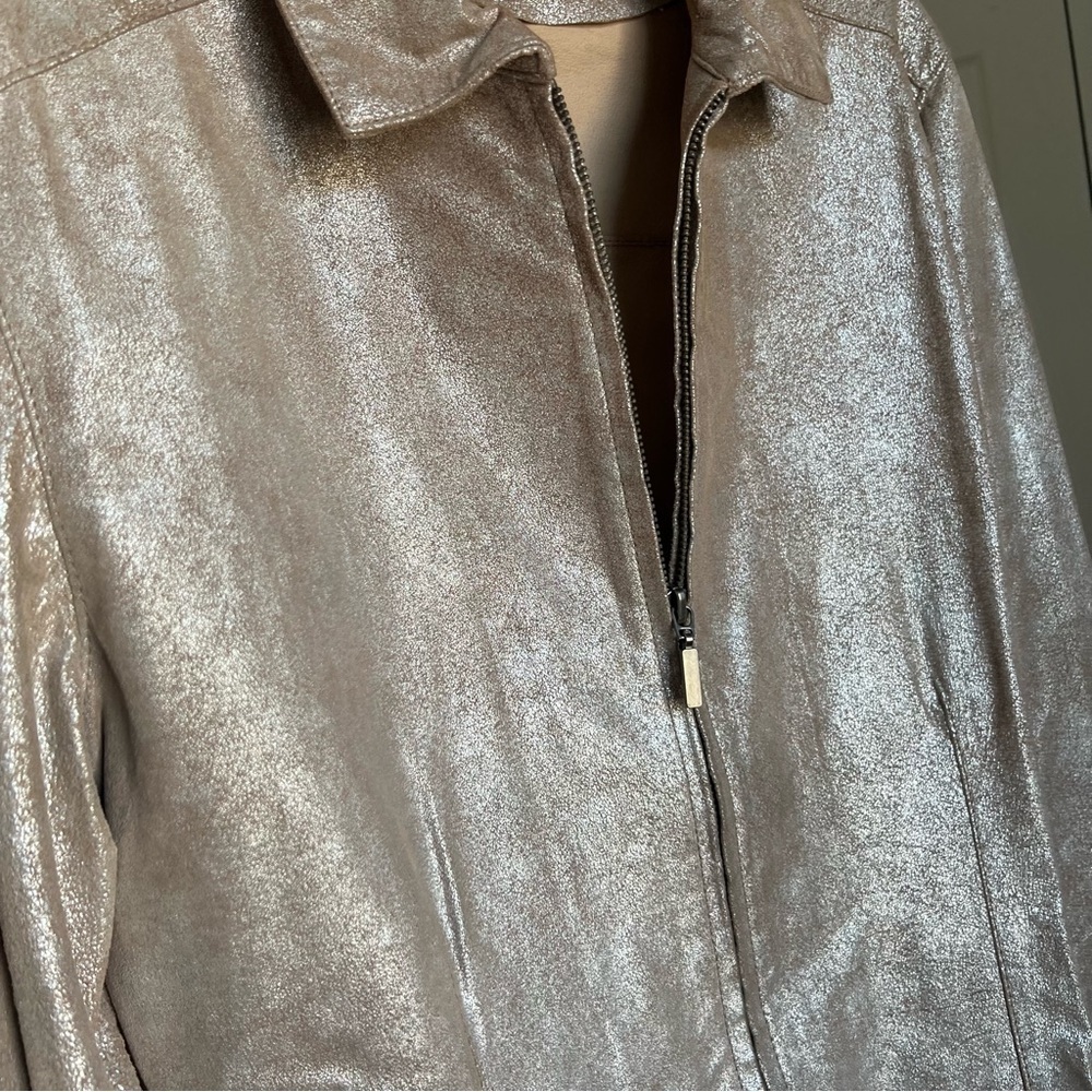 Shimmering Gold and Silver Light Weight Zip Jacket - Picture 6 of 6